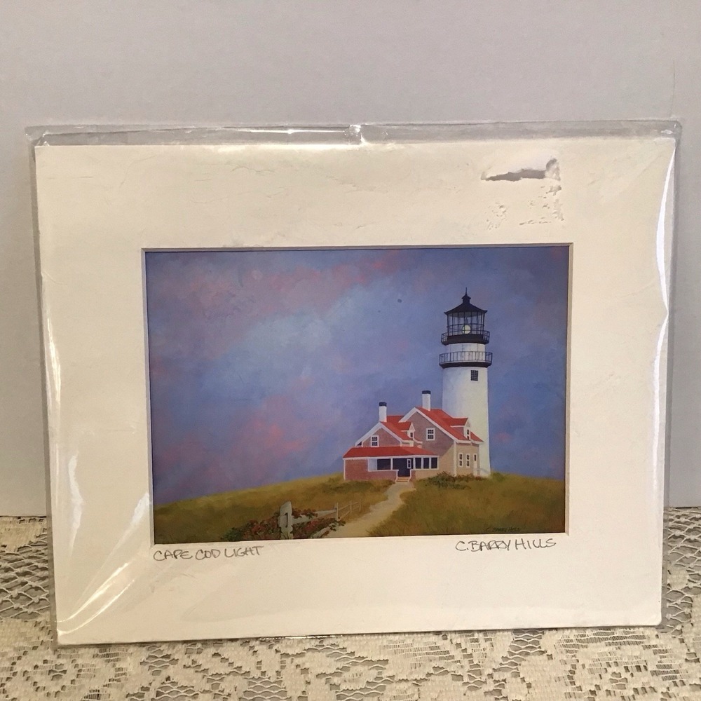 Cape Cod Lighthouse 8x10 Print By C‎ Barry Hills Ready For Framing Nautical NEW